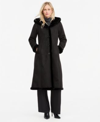 Jones New York женское длинное пальто из искусственного овечьего меха
