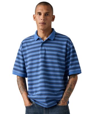 Levi's Men's Striped Pattern Boxy Polo Shirt