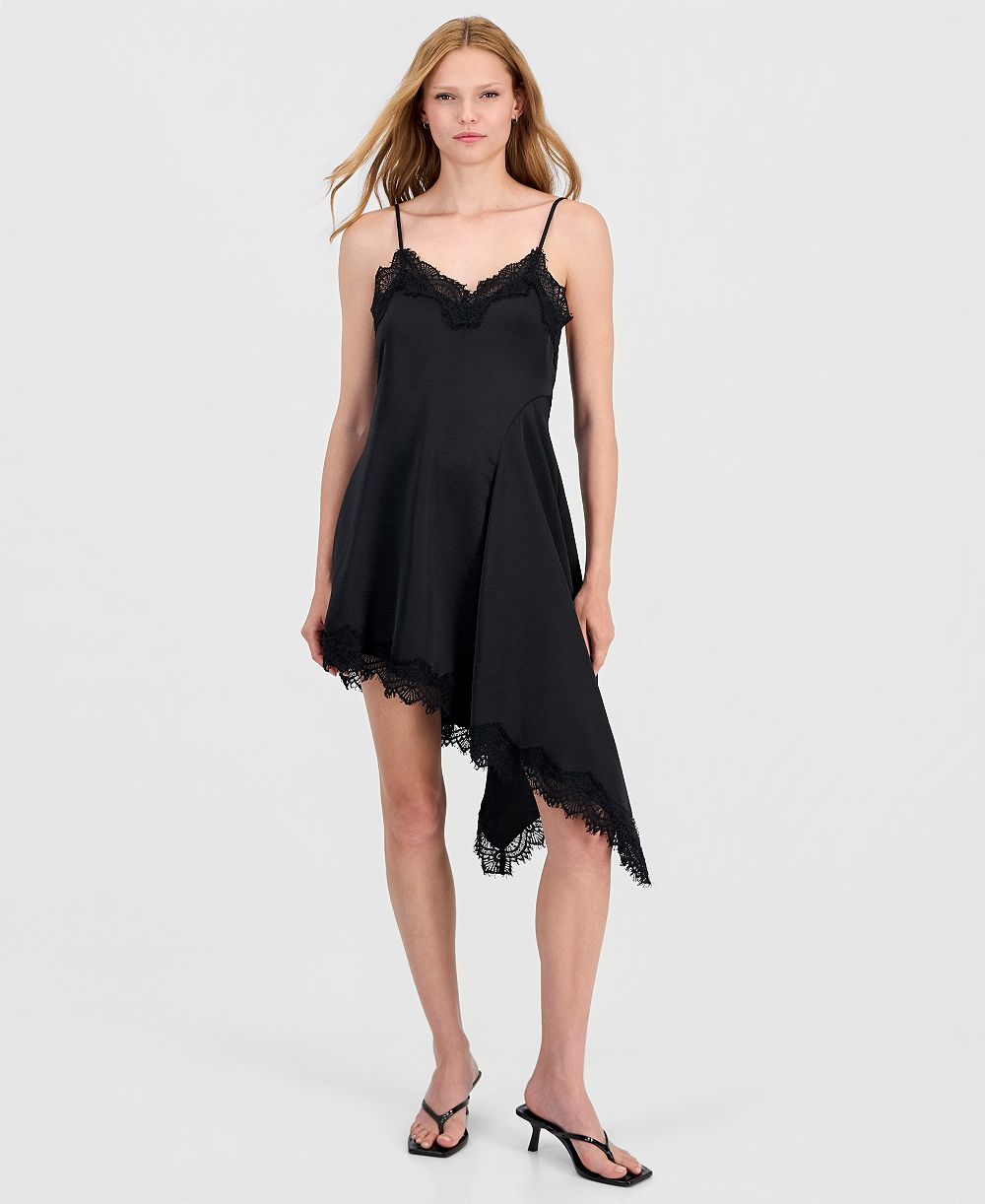 Bar III Женское атласное платье slip dress