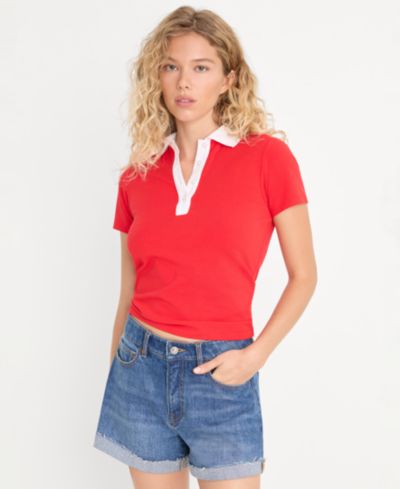 Good American Women's Short-Sleeve Polo Shirt, Created for Macy's
