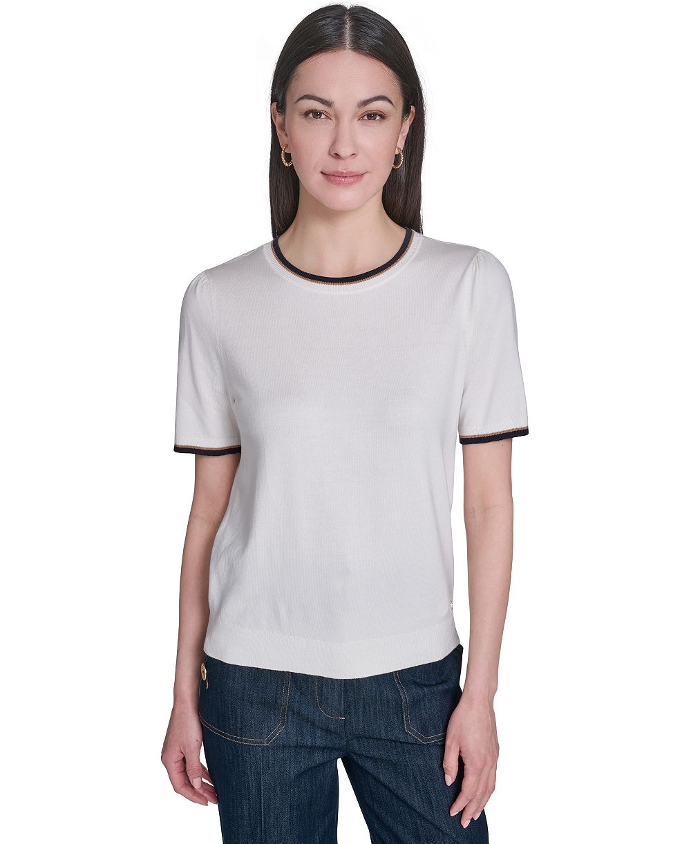 Tommy Hilfiger Women's Short-Sleeve Crewneck Sweater