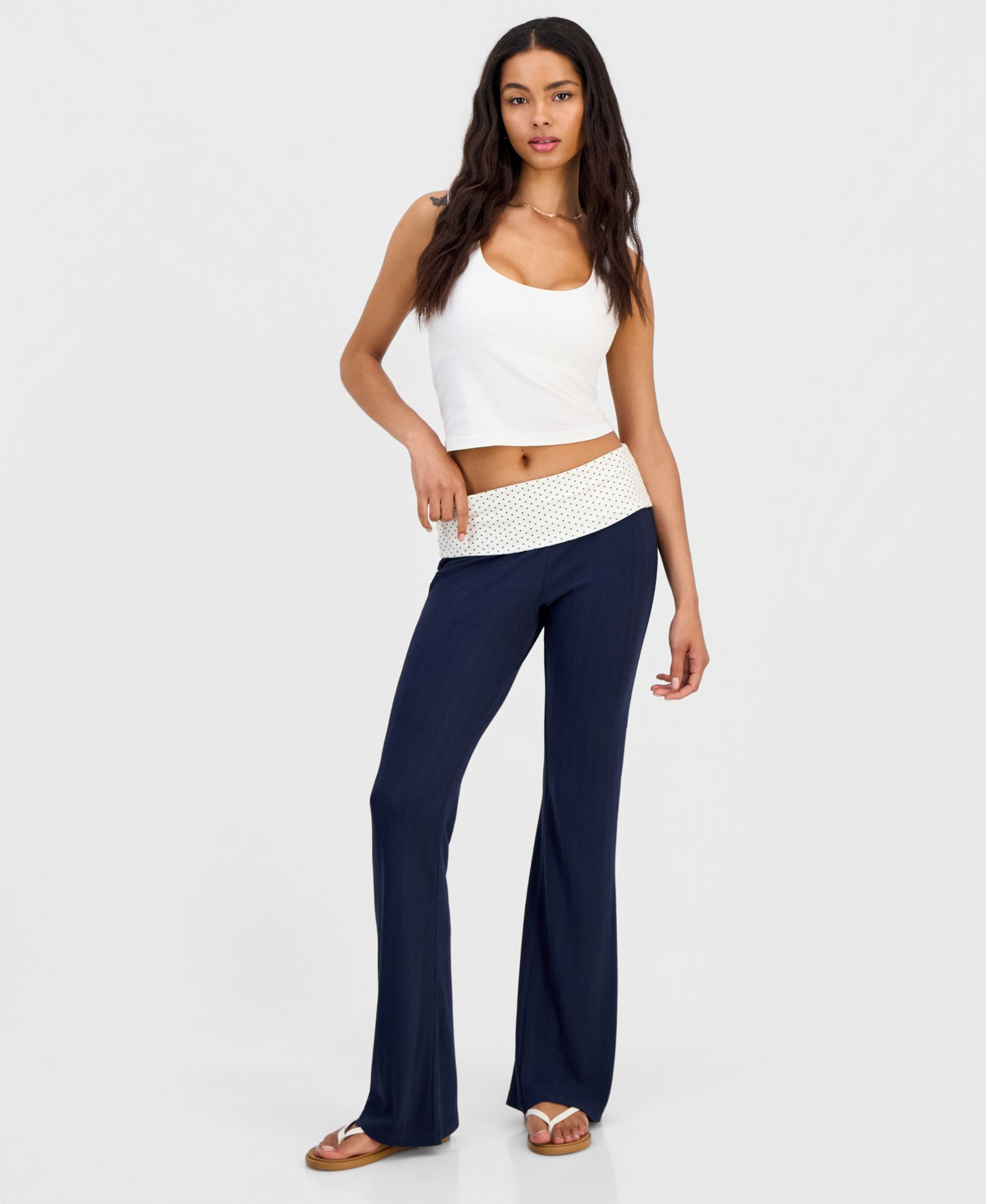 Hippie Rose Juniors' Foldover Flare-Leg Lounge Pants