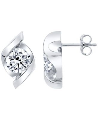 Серьги-гвоздики Macy's с выращенными в лаборатории бриллиантами (2 ct. t.w.) в 14k белом или желтом золоте