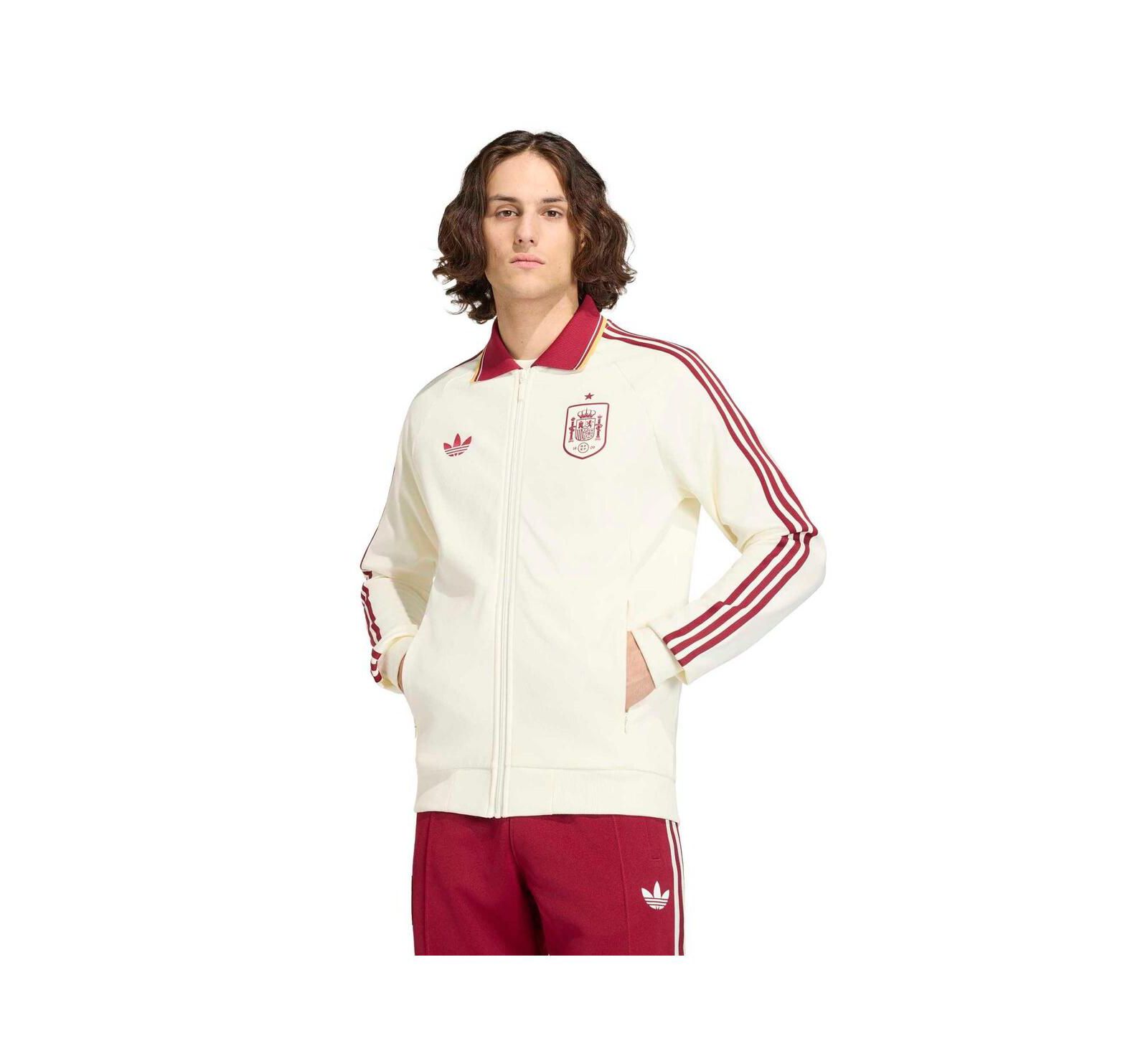 Adidas Men's White Spain National Team 2026 World Cup Anthem Full-Zip Jacket