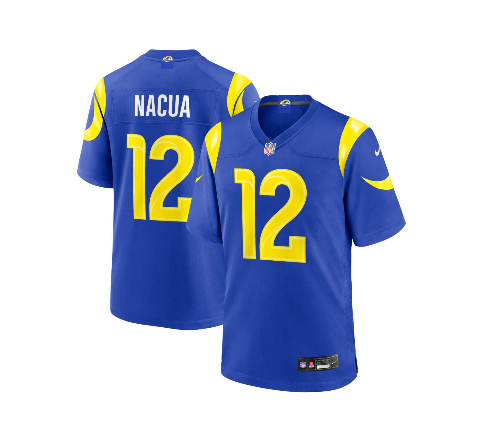 Nike Мужская игровая джерси Los Angeles Rams Puka Nacua, королевский синий