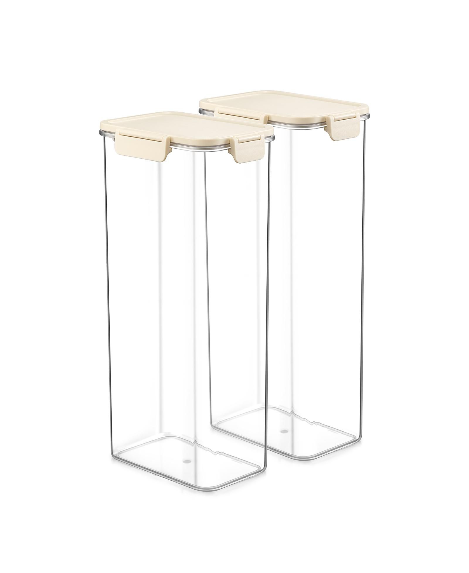 Sorbus 2 Pack 3900ml/137.57oz Clear Stackable Airtight Food Storage Containers for Pantry, Rice, Pasta, Cereal and More