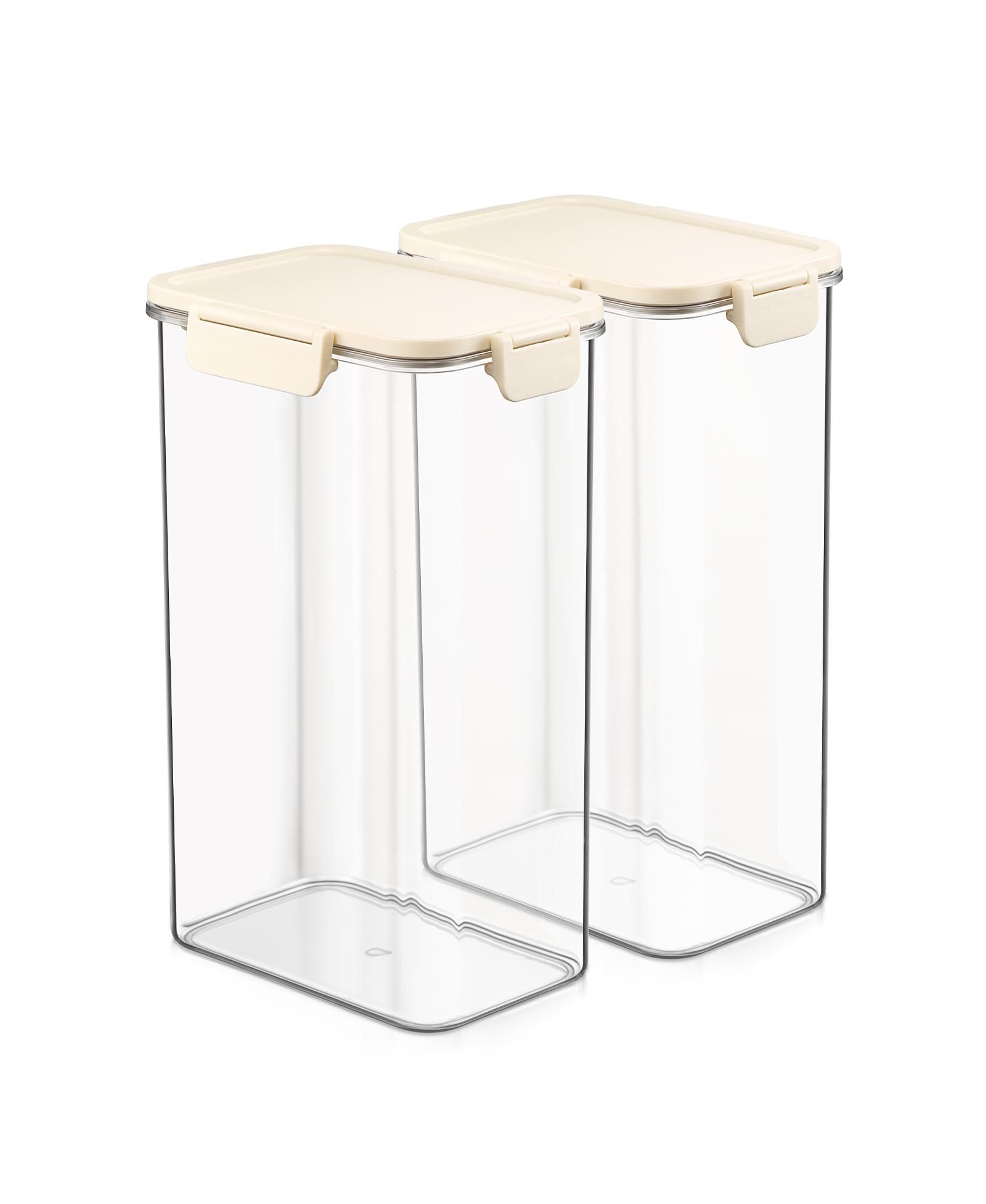 Sorbus 2 Pack 3000ml/105.82oz Clear Stackable Airtight Food Storage Containers for Pantry, Rice, Pasta, Cereal and More