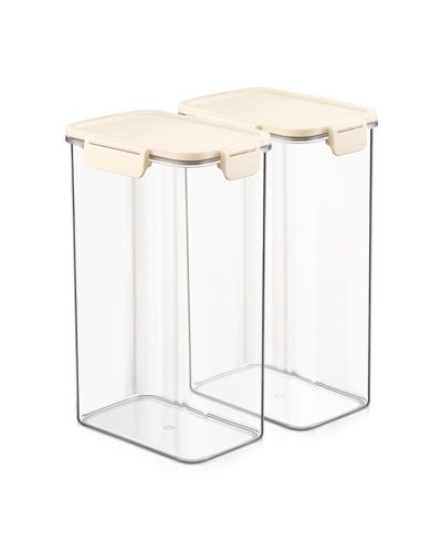 Sorbus 2 Pack 3000ml/105.82oz Clear Stackable Airtight Food Storage Containers for Pantry, Rice, Pasta, Cereal and More