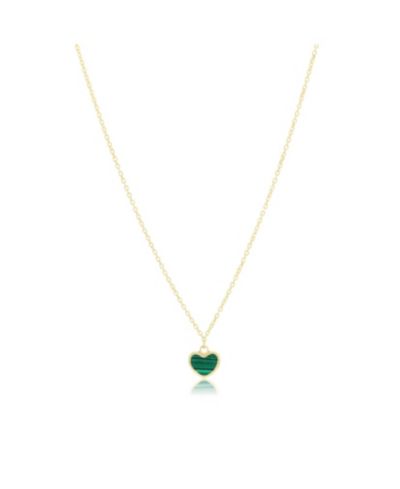 Подвеска The Lovery Mini Malachite Single Heart, 14K Gold
