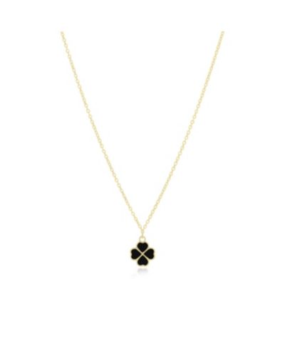 Ожерелье The Lovery Onyx Lucky Clover, 14K Gold