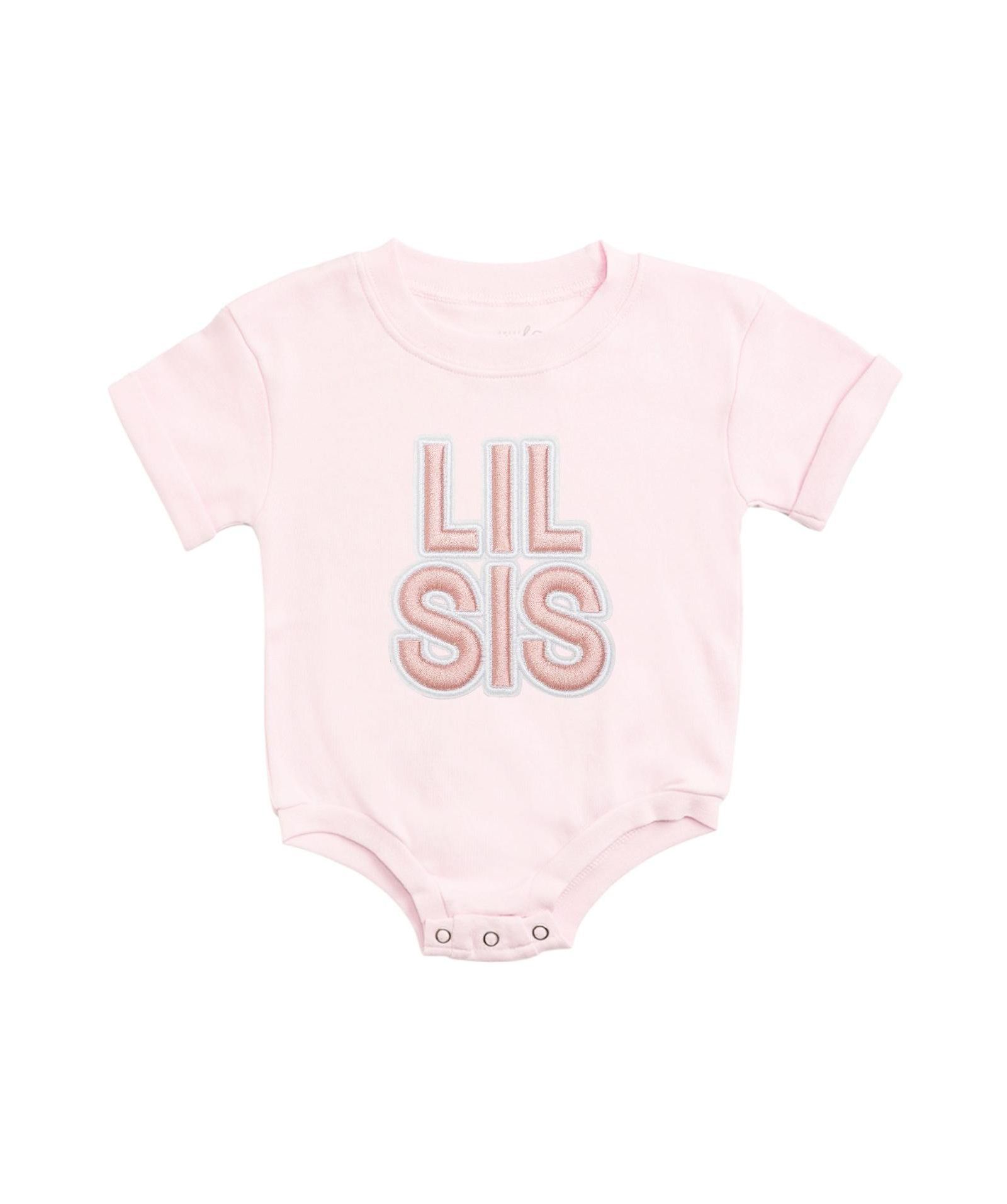 Ромпер Sweet Wink Baby Girls' Lil Sis Embroidered Patch Short Sleeve