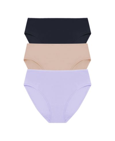 Женские хлопковые трусики-слипы Natori Bliss Bare 3 Pack