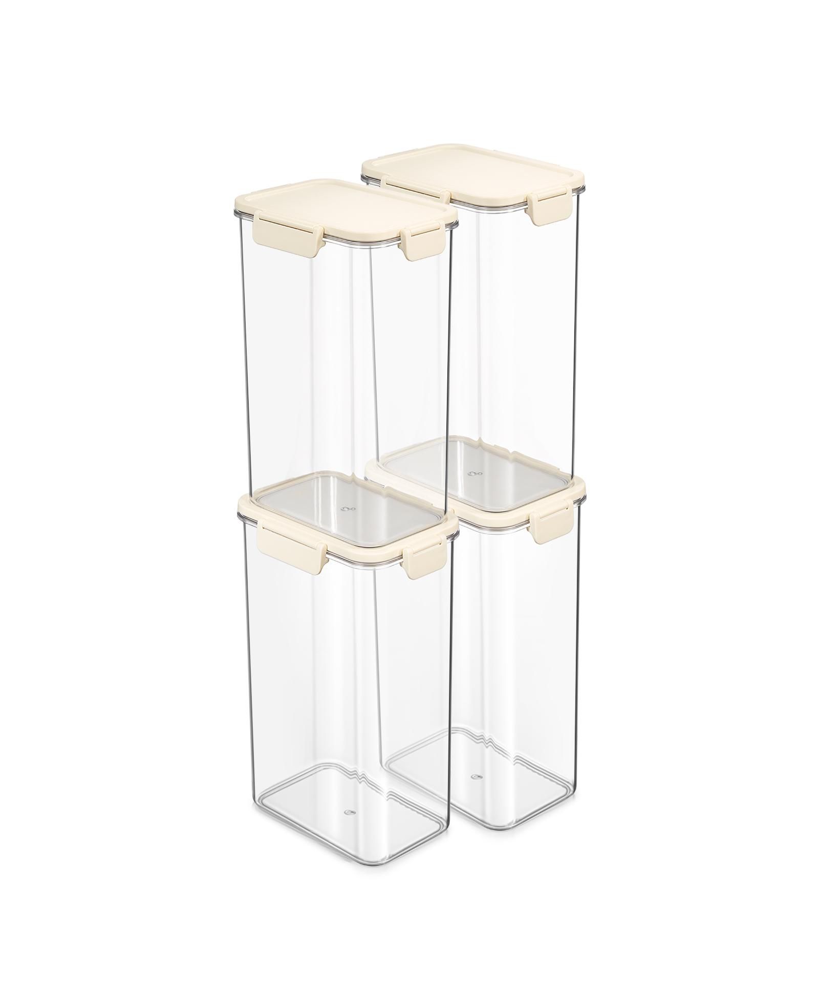Sorbus 4 Pack 3000ml/105.82oz Clear Stackable Airtight Food Storage Containers for Pantry, Rice, Pasta, Cereal and More