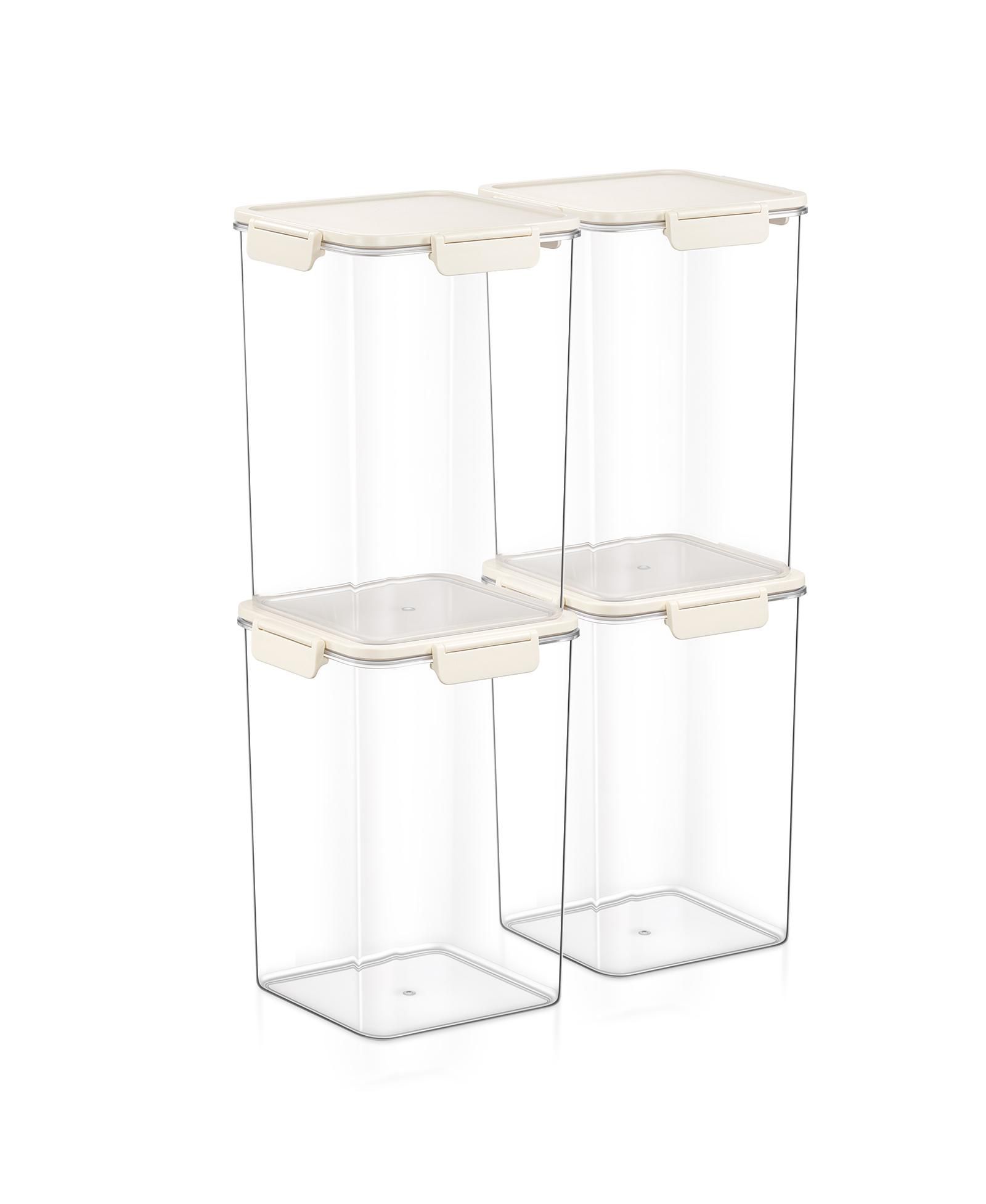 Sorbus 4 Pack 4500ml/158.73oz Clear Stackable Airtight Food Storage Containers for Pantry, Rice, Pasta, Cereal and More