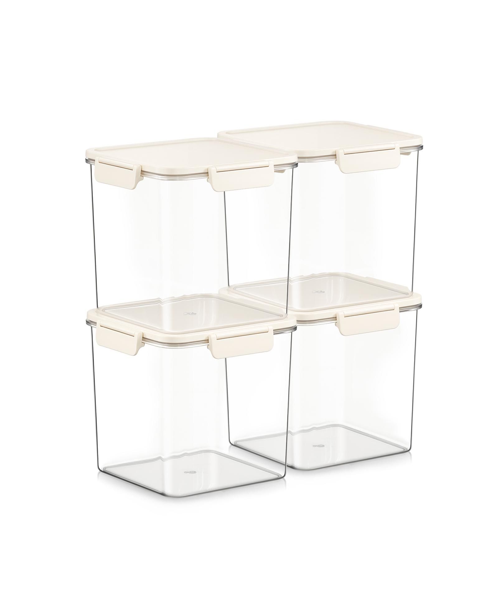 Sorbus 4 Pack 2900ml/102.29oz Clear Stackable Airtight Food Storage Containers for Pantry, Rice, Pasta, Cereal and More