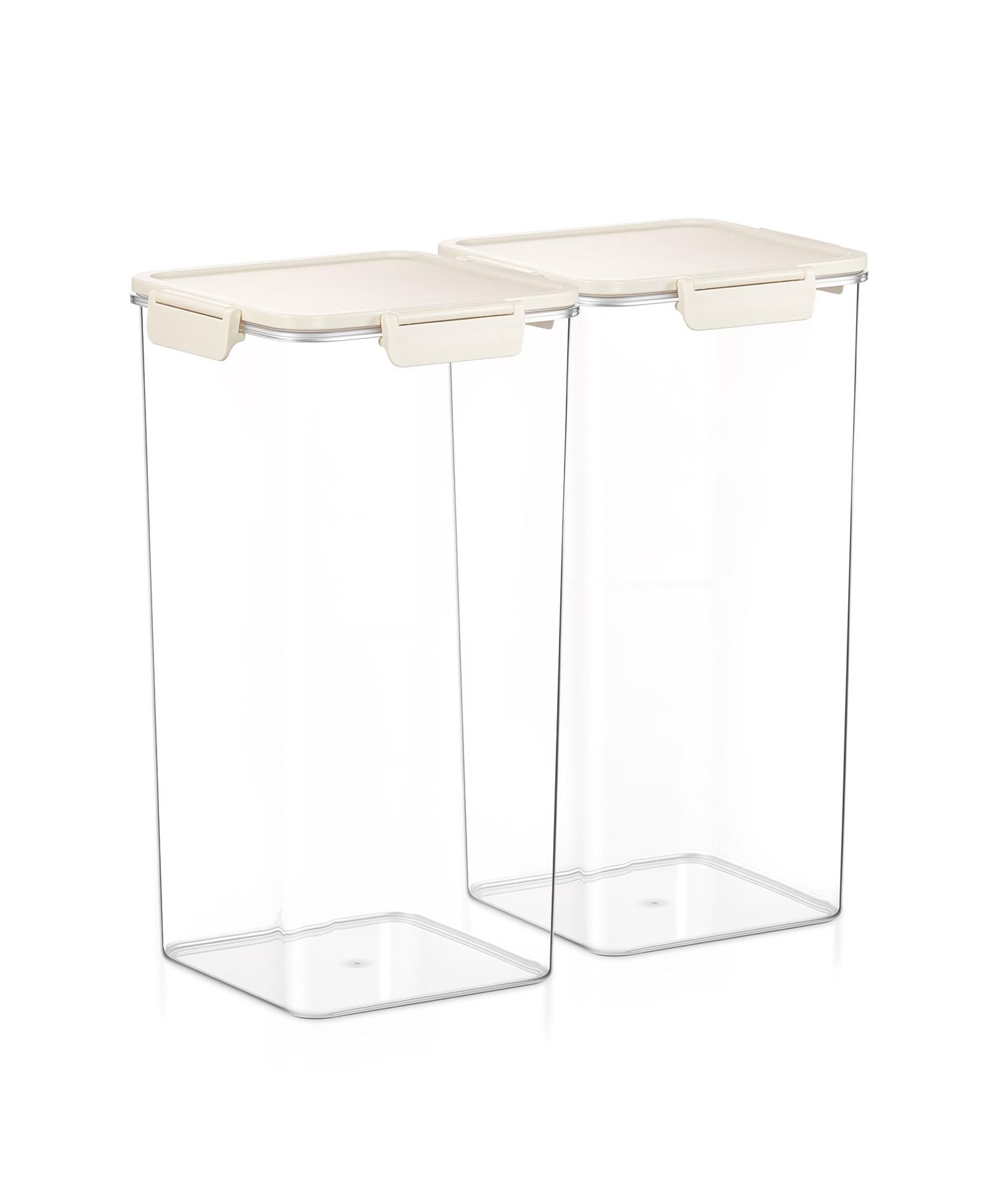 Sorbus 2 Pack 6000ml/211.64oz Clear Stackable Airtight Food Storage Containers for Pantry, Rice, Pasta, Cereal and More