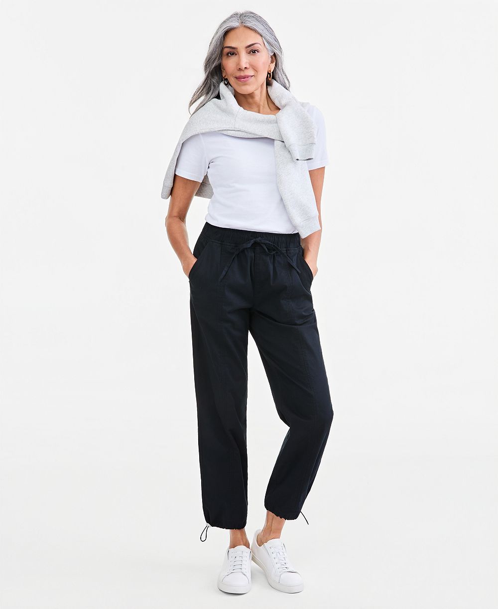 Style & Co Women's Utility Bungee Pull-On Cropped Pants, Macy's Exclusive