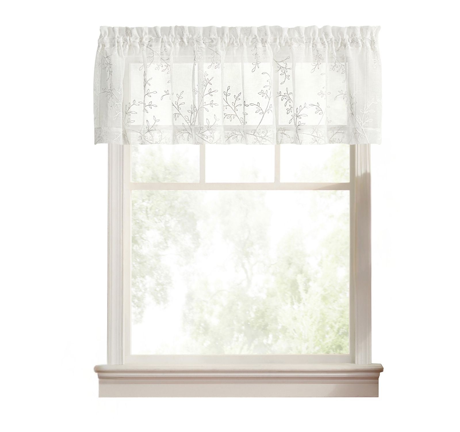 Парные шторы Ellis Curtain Brewster 100% Polyester Tailored Embroidered Sheer 70" x 38"