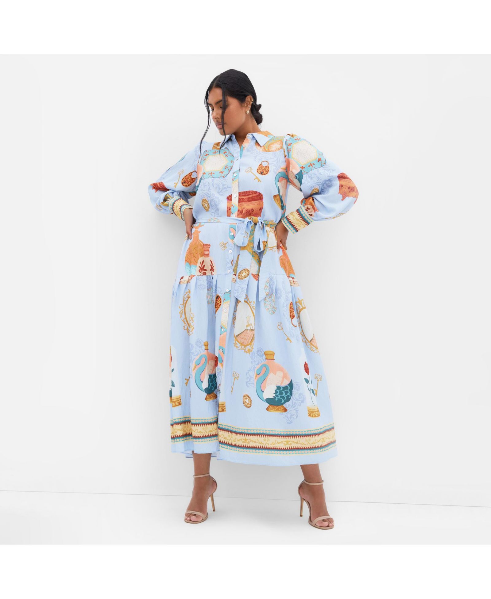 Женское макси-платье Plus Size CITY CHIC Stella Beauty Print