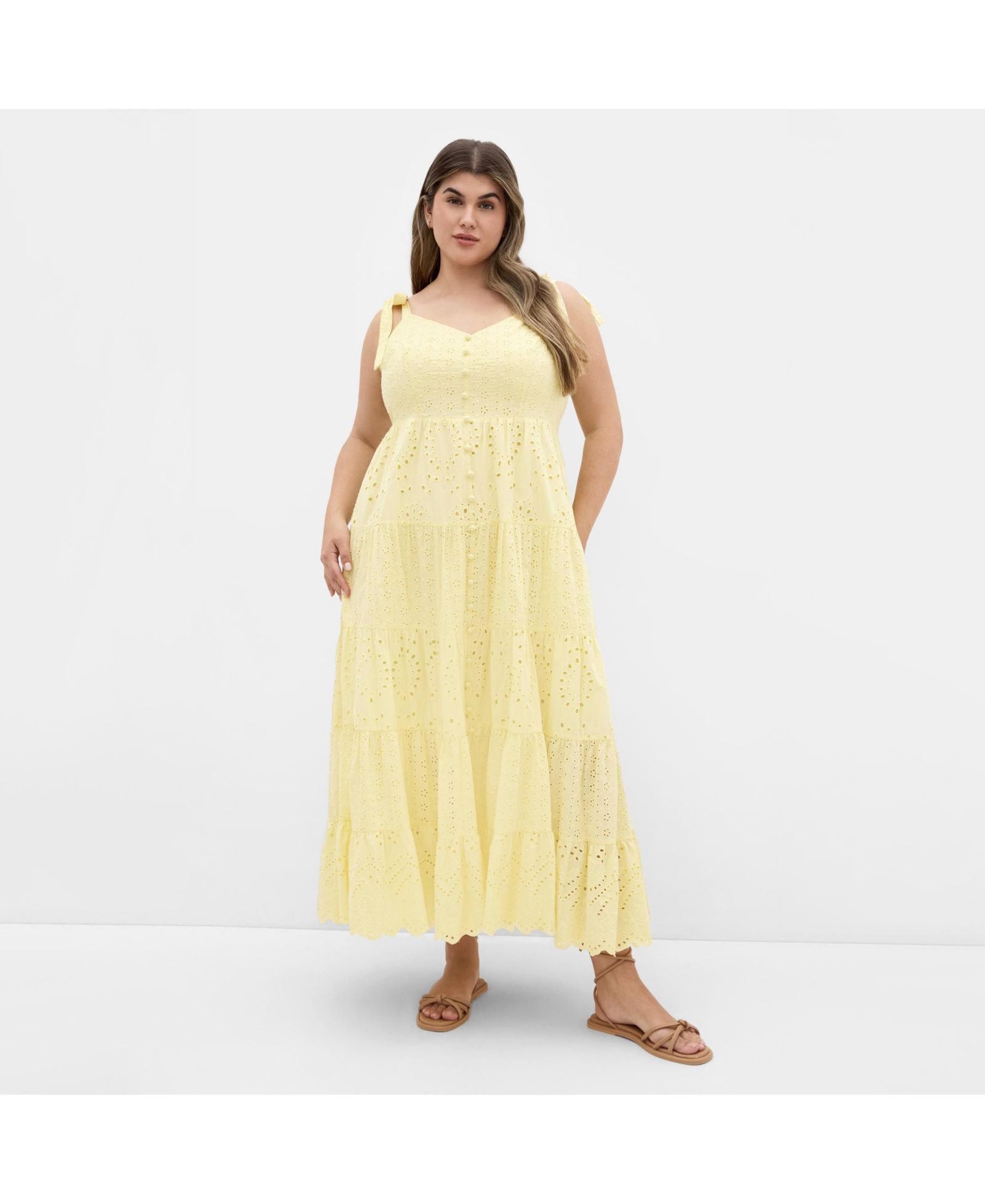 CITY CHIC Women's Allegra Embroidered Tier Dress