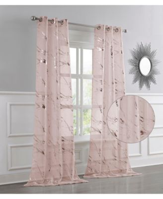 Комплект штор Dainty Home Chloe 2-Pack Linen Textured Metallic Light Filtering Grommet Curtain Panel Pair 38" x 84"