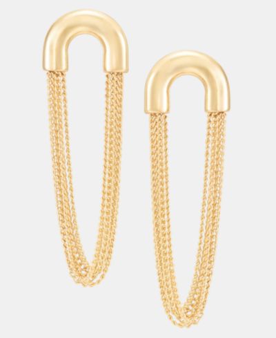 Серьги-подвески Anne Klein Gold-Tone Metal Statement Chain