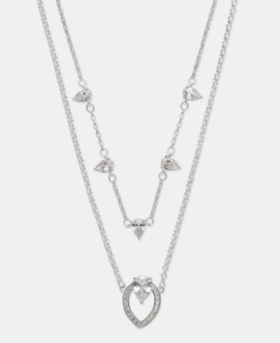 Подвеска-кулон Anne Klein Silver-Tone Two-in-One Navette Stone