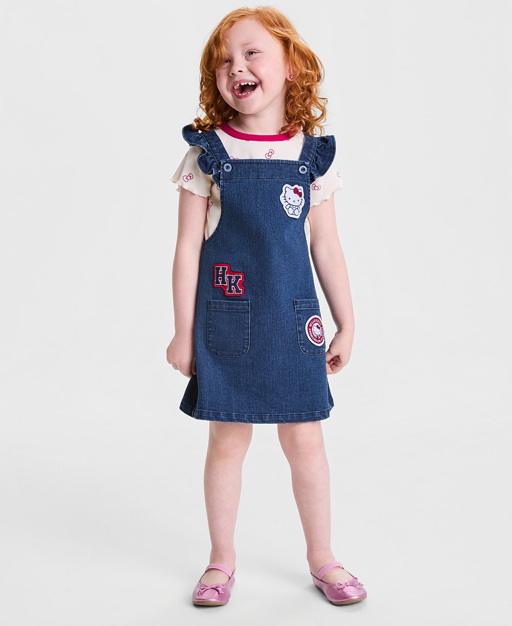 Комплект Hello Kitty для маленьких девочек: футболка и джинсовая юбка, 2-piece set