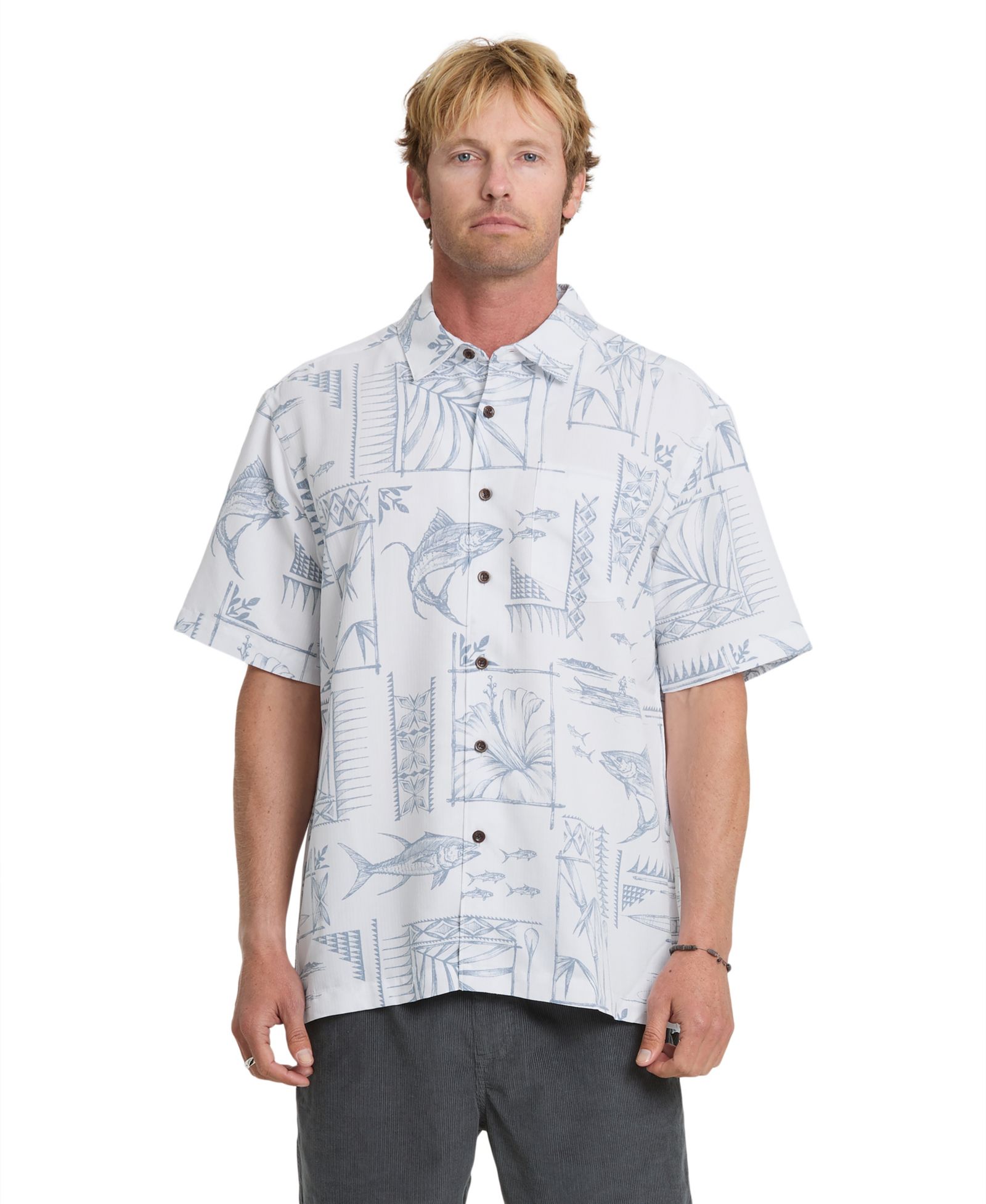 Quiksilver Waterman Men's Short-Sleeve Printed Shirt