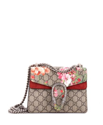 Pre-Owned Gucci Mini Dionysus Bag Blooms Print GG Coated Canvas