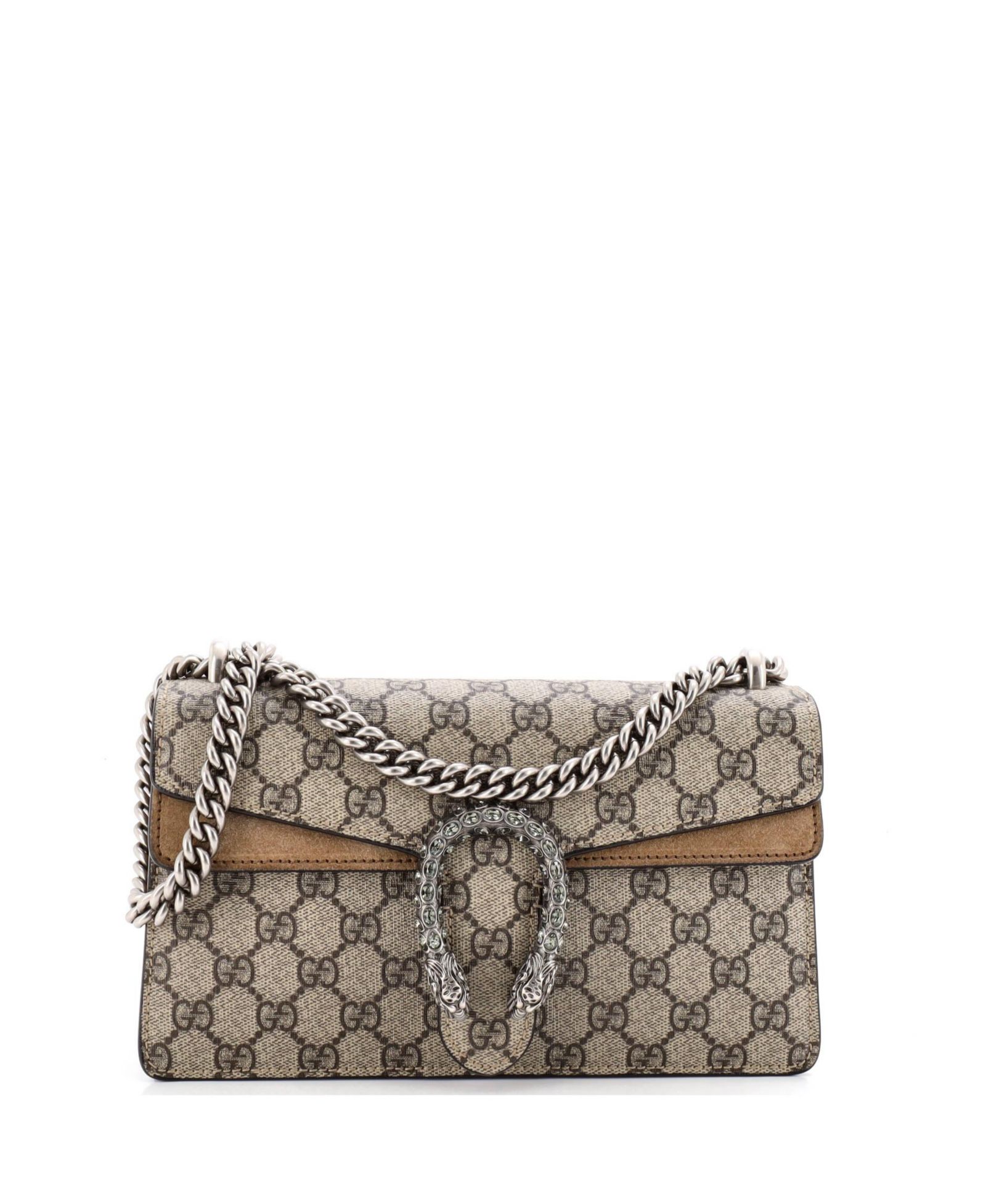 Pre-Owned Gucci Small Dionysus Bag GG Coated Canvas with Crystal Embellished Metal