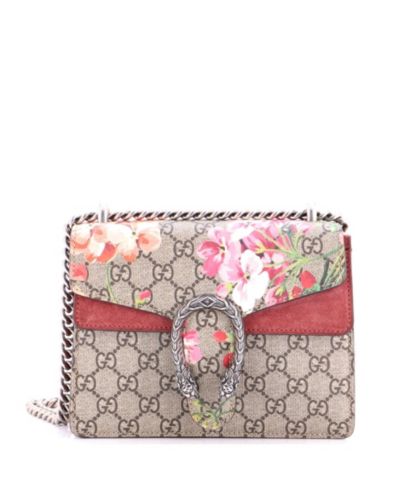 Pre-Owned Gucci Mini Dionysus Bag Blooms Print GG Coated Canvas
