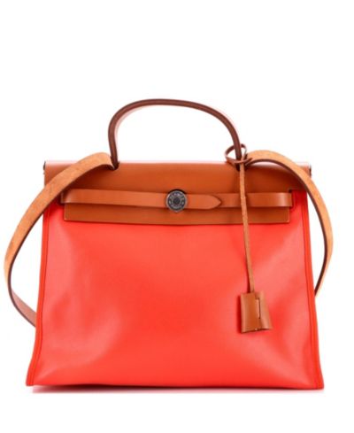 Сумка HERMES 31 Herbag Zip Berline Vache Canvas и кожа