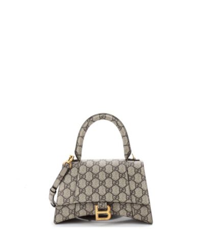 Pre-Owned Gucci Small x Balenciaga The Hacker Project Hourglass Top Handle Bag GG Coated Canvas