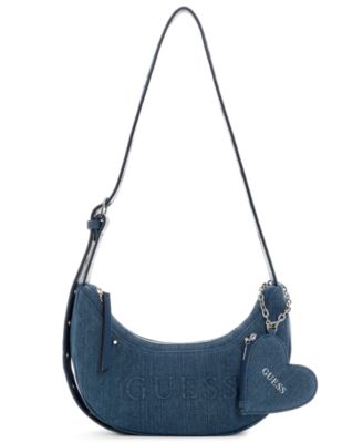 GUESS Sasha Small Heart Charm Hobo Shoulder Handbag