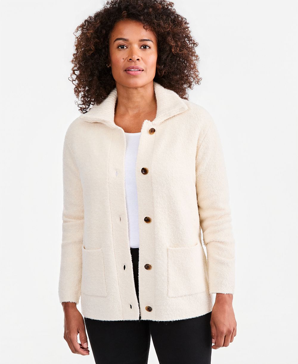 Style & Co Women's Boucle Button-Front Cardigan, Macy's Exclusive