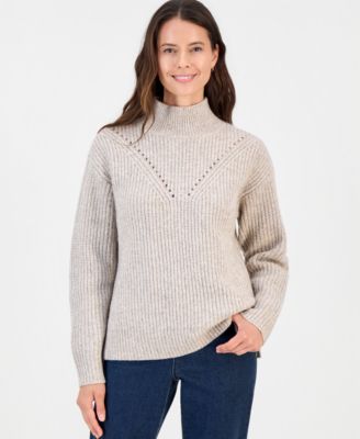 Style & Co Women's Cozy Pointelle Mockneck Sweater, Macy's Exclusive