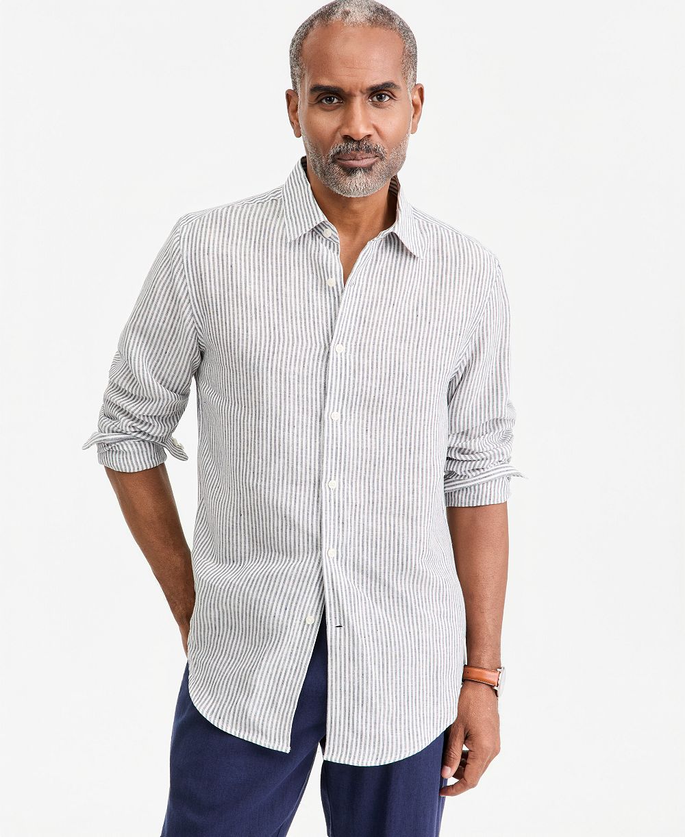 Мужская рубашка Club Room Stripe Linen Button-Up