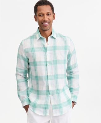 Club Room Men's Plaid Linen Button-Up Shirt, Macy's Exclusive