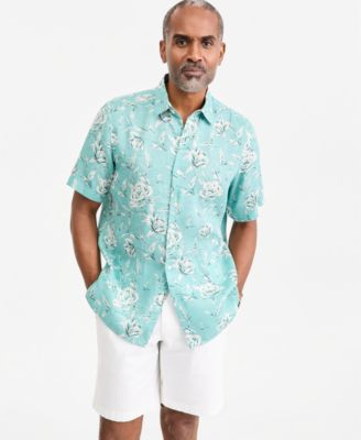 Club Room Men's Wally Linen Floral-Print Short-Sleeve Shirt, Macy's Exclusive