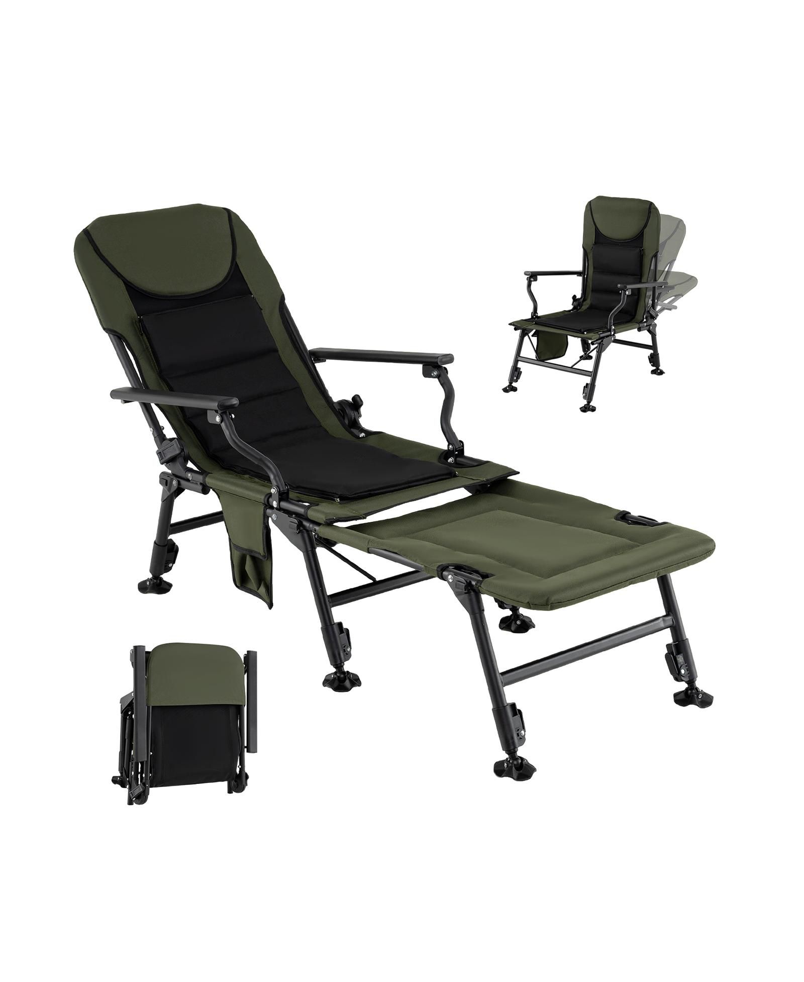 SUGIFT Oversized Foldable Fishing Chair with Detachable Footrest
