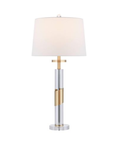Regency Hill Alfred 30 1/2" High Soft Brass and Crystal Column Table Lamp