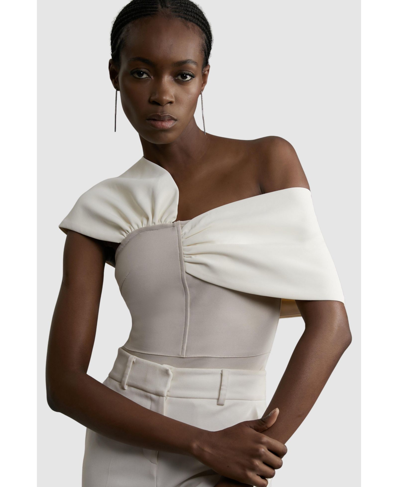 Karen Millen Women's Figure Form Asymmetric Knit Top