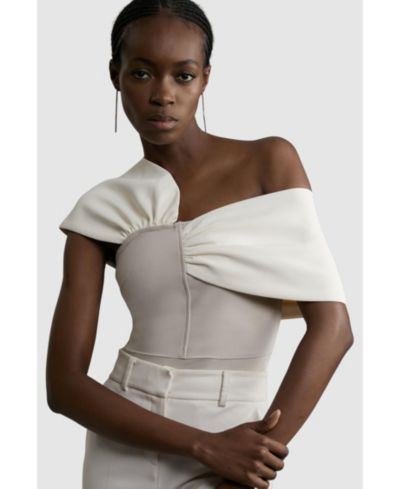 Karen Millen Women's Figure Form Asymmetric Knit Top