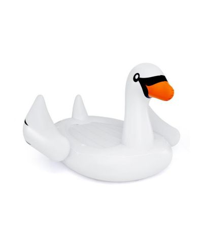 HONGGE Giant Inflatable Swan Floating Island 4-Person Pool Float with 4 Cup Holders