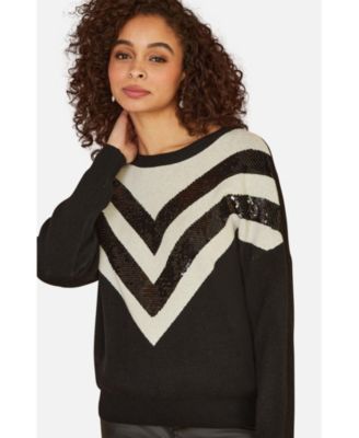 Yumi Women's Sequin Embellished Knitted Jumper
