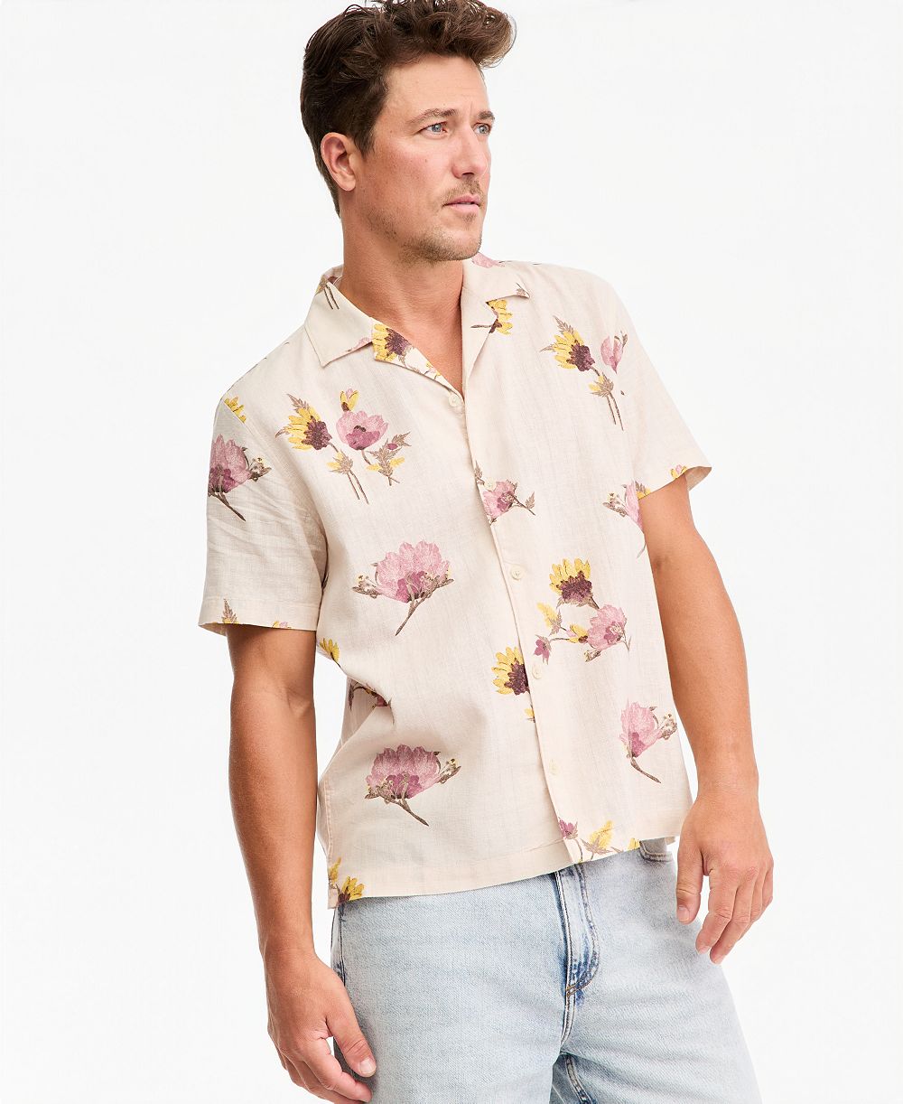Мужская рубашка Sun + Stone Short-Sleeve Scape Pressed Floral Camp