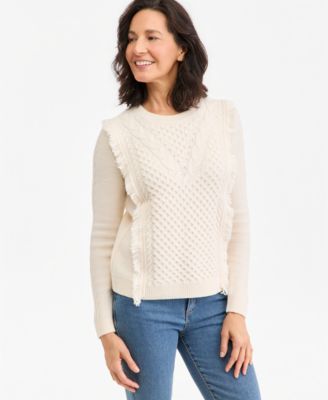Женский свитер Style & Co Petite Palomino с круглым вырезом и кабельной вязкой, эксклюзив Macy's