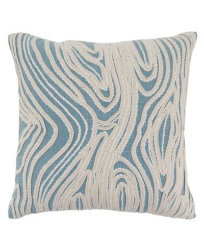 Saro Lifestyle Декоративная подушка с вышитым узором волны, 18" x 18"