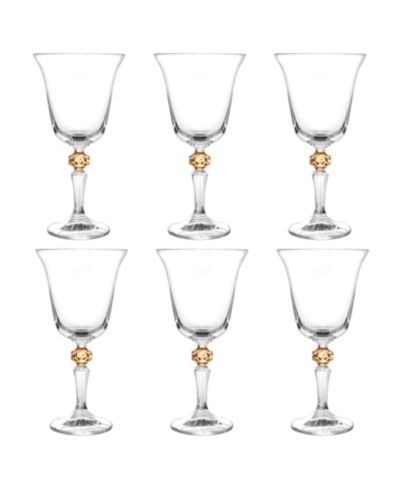 Classic Touch Diamond Motif Liquor Glasses, Set of 6
